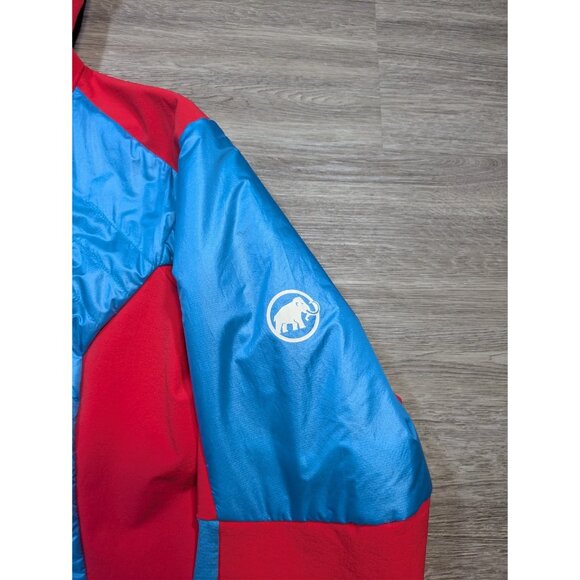 Mammut Eisfeld SO Hybrid Jacket Women's XL Full Zip Soft Shell Red Blue Hooded - Picture 7 of 13